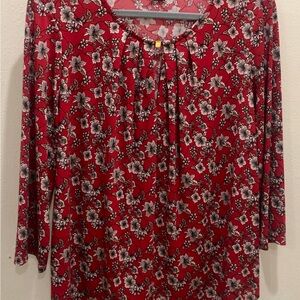Floral Red Women's Top